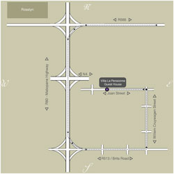 Directions to Villa la Pensionne Guest House